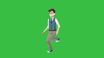 Formal Man with Tie Running Looping Animation video