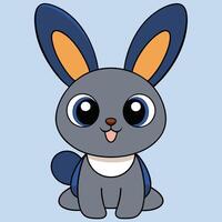 A cartoon bunny with big ears and a blue collar vector