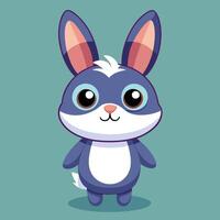 A cartoon bunny with big eyes and a blue background vector