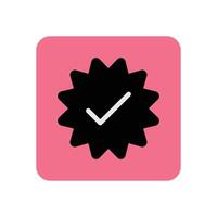 Abstract colorful flat icon design for verifying checkmark mobile application vector