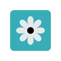 white herbal floral flower app icon flat design vector