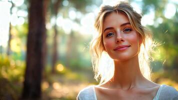 Captivating Portrait Scene of a Young Woman in Nature Footage video