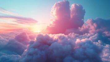 Captivating Sunset Scene Over Soft Clouds Footage video