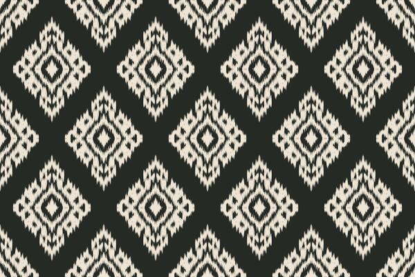 Seamless ethnic ikat pattern with influences of tribal and folk embroidery combined with Mexican Aztec geometric shapes. Perfect for graphic design, rugs, wallpaper, gift wrapping and clothing.
