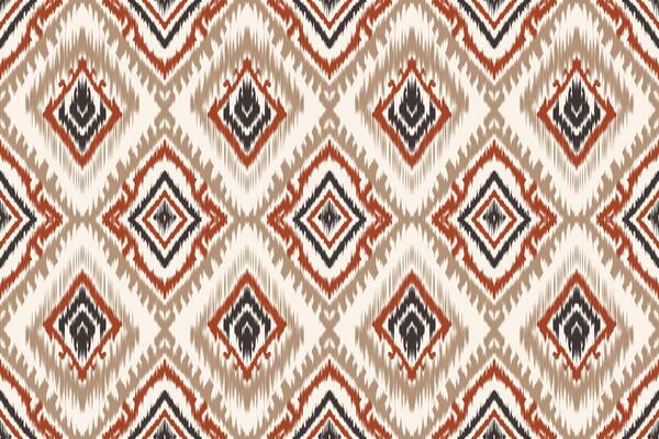 Seamless ethnic Ikat pattern in tribal, folk embroidery, and Mexican style Aztec geometry for Graphic Arts, Carpet Design, Wallpaper, Wrapping, and Clothing.