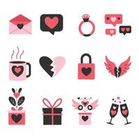 Valentine's day elements design Happy Valentine's day colorful element set collection vector