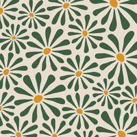 Groovy abstract flower art design vector