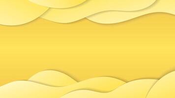 Yellow background with paper cut shapes vector