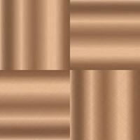 Collection of metallic copper square textures vector