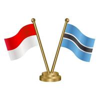 Indonesia and Botswana table flag. Illustration vector