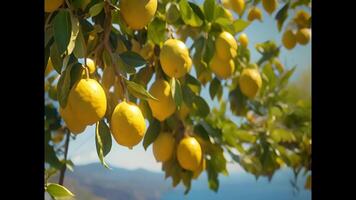 A tree with many lemons hanging from it video