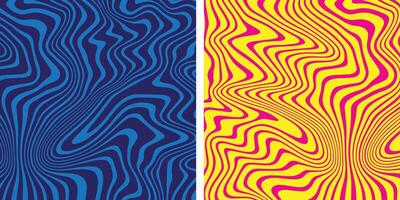 Wavy Trippy Pattern in Psychedelic Retro Style. Abstract Swirl Background vector