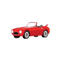 Open-Air Journey Ruby Red Convertible Car Masterpiece Illustration Design On White Background vector