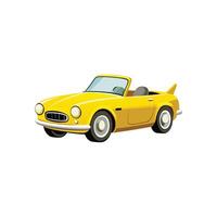 Speed and Sophistication Glossy Yellow Convertible Car Digital Illustration Design On White Background vector