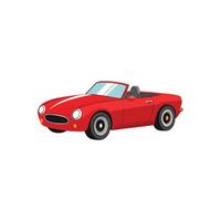 A Touch of Passion The Ruby Red Color Convertible Car Adventure Illustration Design On White Background vector