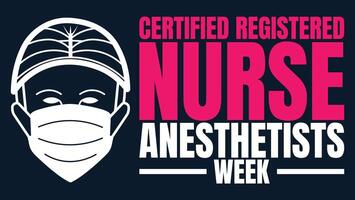 Clean design NATIONAL CRNA WEEK. Last week of January. National CRNA Week recognizes Certified Registered Nurse Anesthetists and their commitment to patient vector