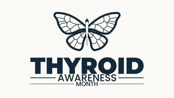 Thyroid awareness month is every year in January. Banner, Holiday, poster, card and background design Template. vector