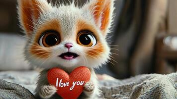 Fox cub with heart video
