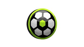 Animated 3D soccer ball icon on a white background video