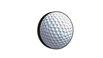 Animation of a 3D golf ball icon on a white background video