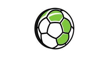 Animated 3D soccer ball icon on a white background video