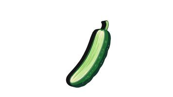 Animation of 3D cucumber icon with 4K quality video