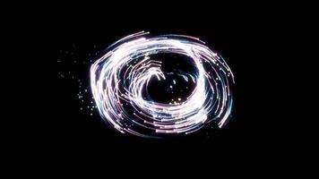 A mesmerizing swirling light display on a black background. Movement video