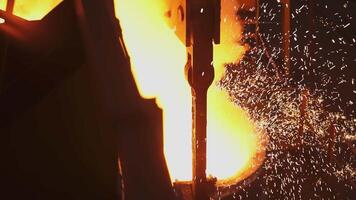 The process of molten metal pouring is a vital operation in the industrial foundry sector. Stock Clip video