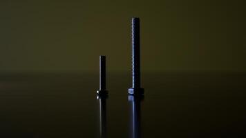 Two backlit bolts on the table video