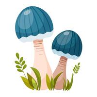 Lactarius indigo mushroom vector