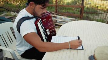 Effort And Concentration During Accordion Lesson video