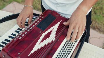 Hands Of A Player Preparing To Play Accordion video