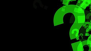 Animated Green Question Marks On The Right Edge video