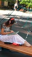Enjoying a Relaxing Time in a Beautiful Park An Uninterrupted and Serene Reading Moment video