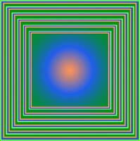 Quadrangular striped frame on a multi-colored background vector