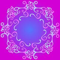 Beautiful original frame on a pink and blue background vector