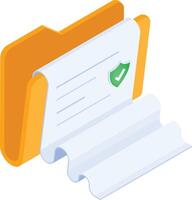 Secure Document in Folder Illustration vector
