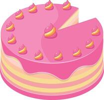Pink Isometric Cake with Frosting vector