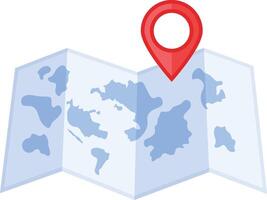 Folded Map with Location Pin vector