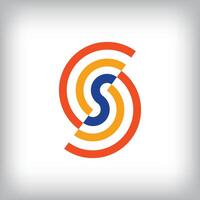 Unique circular letter s different logo design. It has a linear design and flat style. flat style. suitable for company vector
