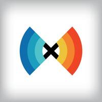 Unique radar colorful pattern logo design. It has a linear design and flat style. flat style. suitable for company vector