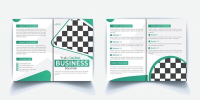 Creative business bifold brochure template design vector