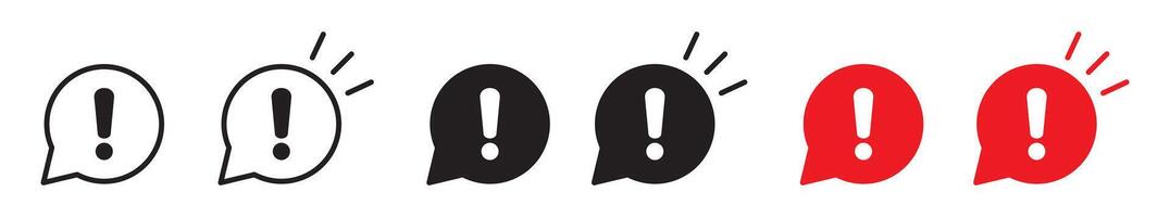 Speech bubble with exclamation mark icon. Exclamation sign icon, important mark, warning speech bubble. vector
