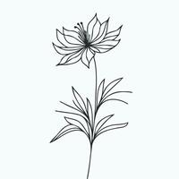A drawing of a flower on a white background vector