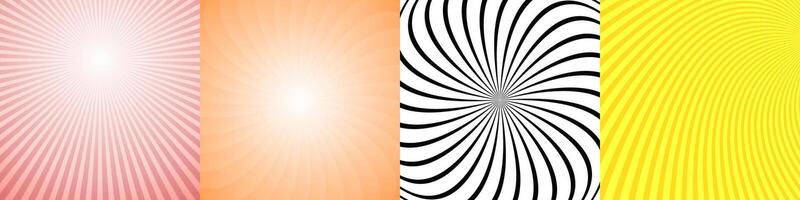 Abstract geometric ray burst background set vector