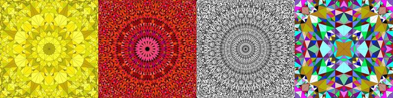 Seamless geometrical mandala pattern set vector