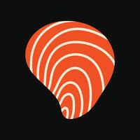 A bright red seashell in a flat style vector