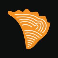 Artistic orange seashell in a flat style vector