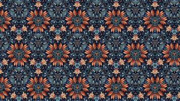 Dive into the mesmerizing depths of a seamlessly looping kaleidoscope mandala background, where intricate flower patterns dance gracefully in 4k. video