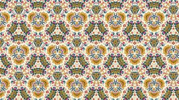 Transform your screen into a mesmerizing display of intricate beauty with a seamlessly looping 4k abstract background of flower pattern kaleidoscope mandala. video